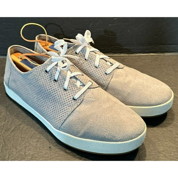 TOMS Payton Perforated Drizzle Gray Suede Lace Up Casual Sneakers  Size 10.5 - Picture 3 of 9